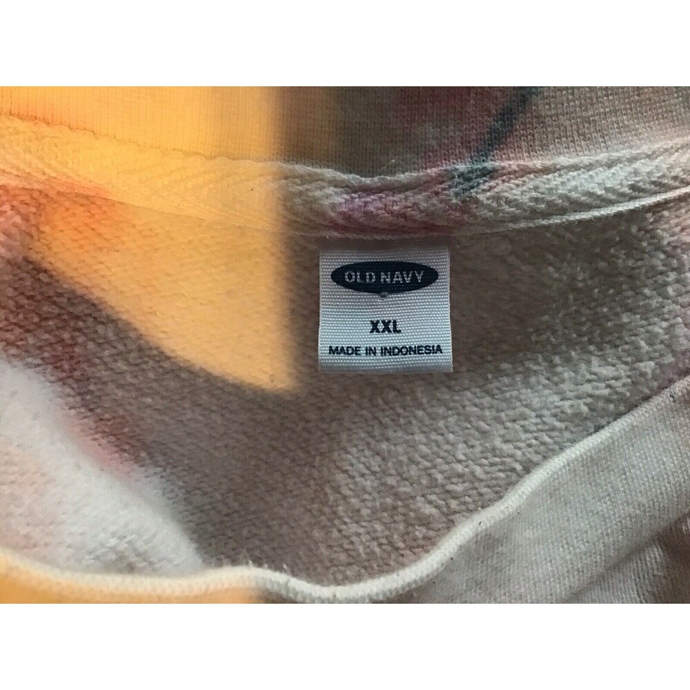 Old Navy Tie Dye Sweatshirt XXL Pink Stripes Thick Heavy Warm - Picture 6 of 7